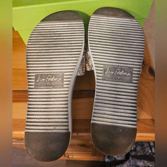 Sam Edelman Women's Snakeskin Slide Sandals - Brown and Gray - Picture 6 of 7